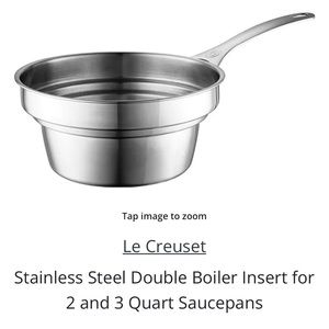 *Rare find* Le Creuset stainless steel double boiler insert 2 quart saucepan